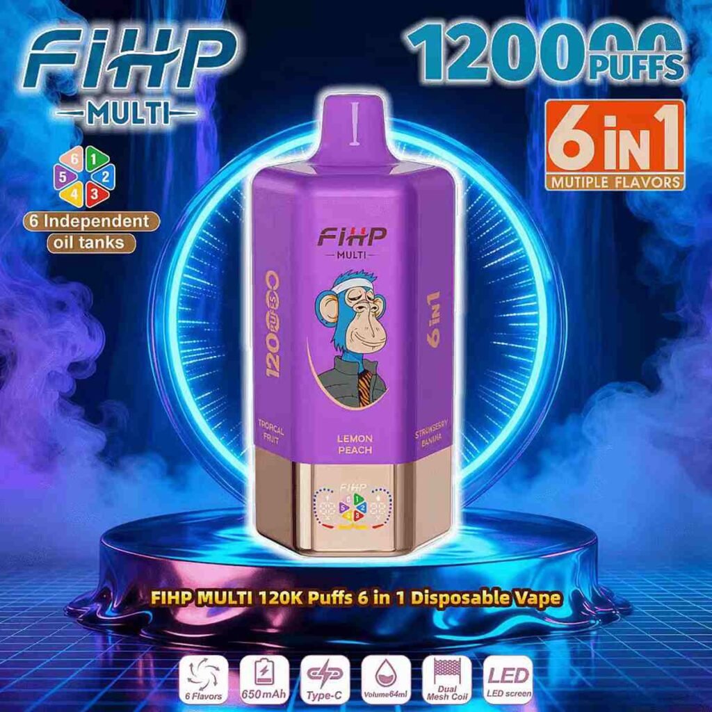 6in1 Flavors Fihp 120K Puffs Disposable Vape EU Warehouse