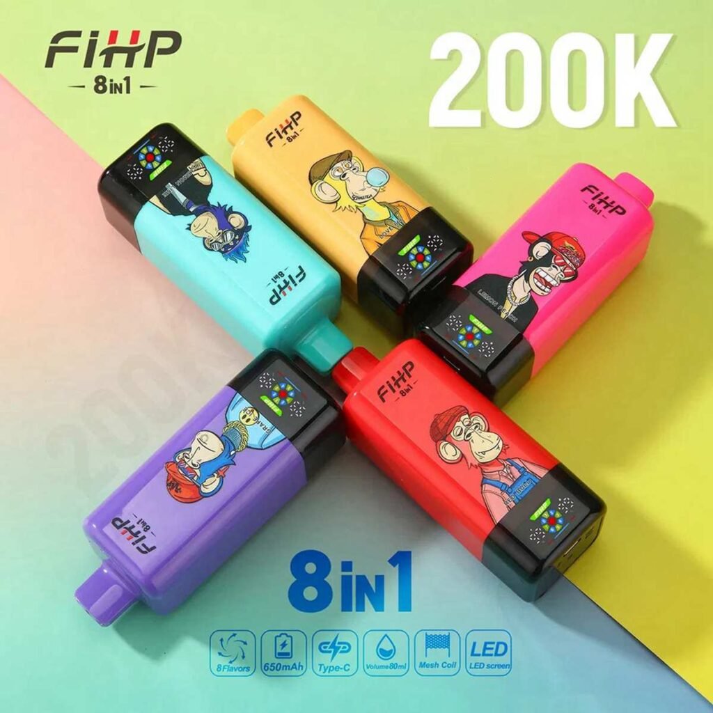 8in1 Flavors Fihp 200K Puffs Disposable Vape EU Warehouse