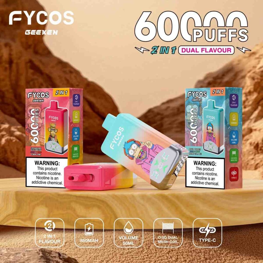 Dual Flavors Fycos 60K Puffs Disposable Vape EU Warehouse