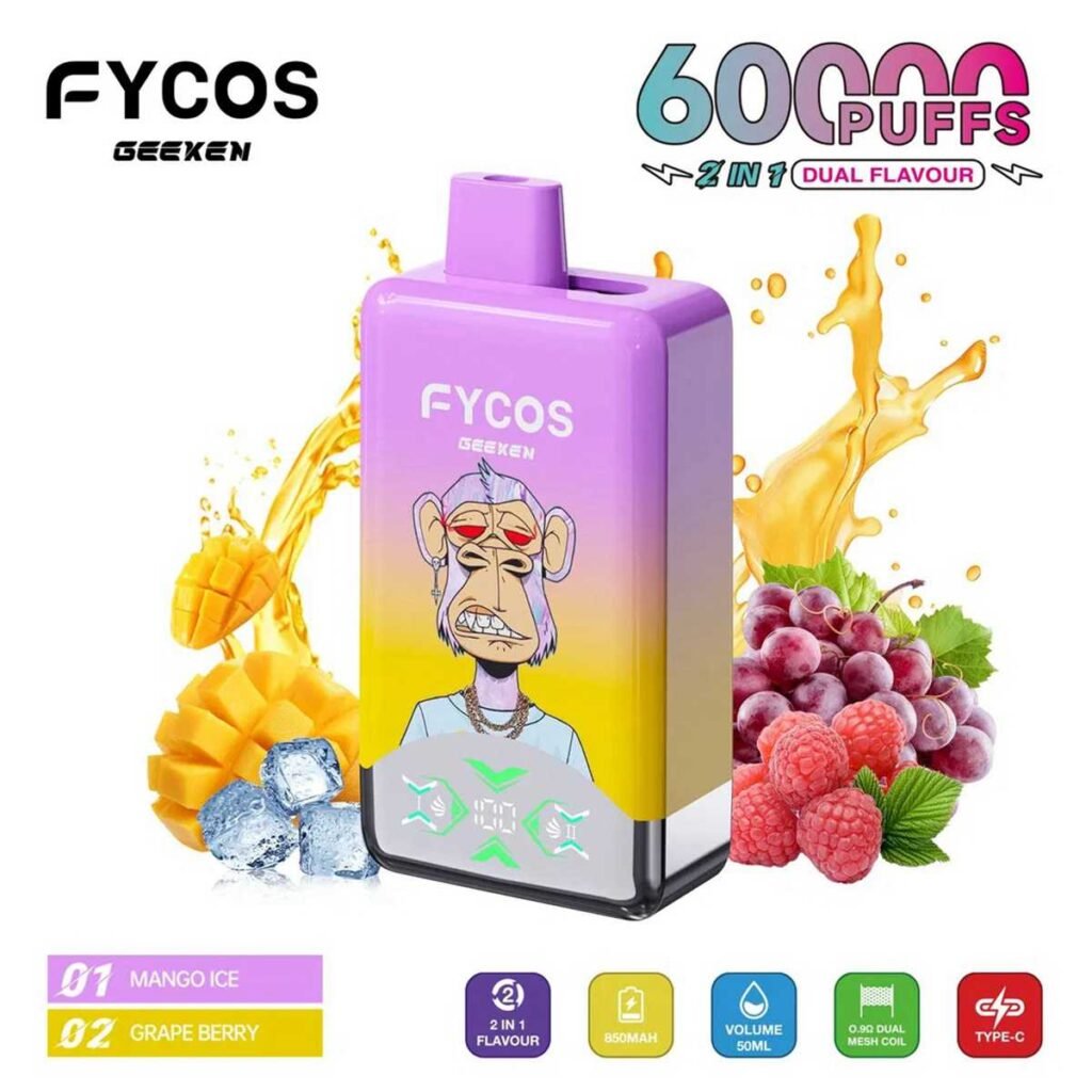 Dual Flavors Fycos 60K Puffs Disposable Vape EU Warehouse