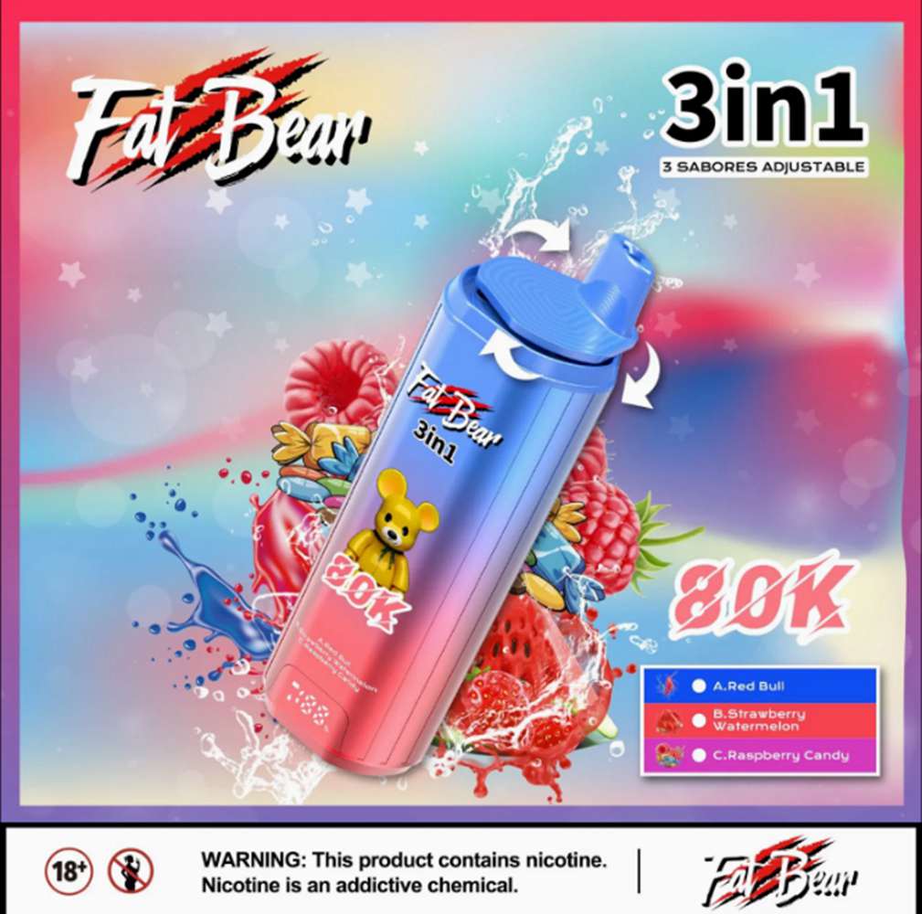 EU Warehouse 3in1 Flavor Aim Fatbear 80000 Puffs Disposable Vape