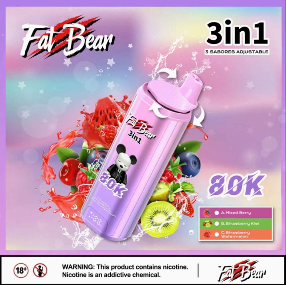 EU Warehouse 3in1 Flavor Aim Fatbear 80000 Puffs Disposable Vape