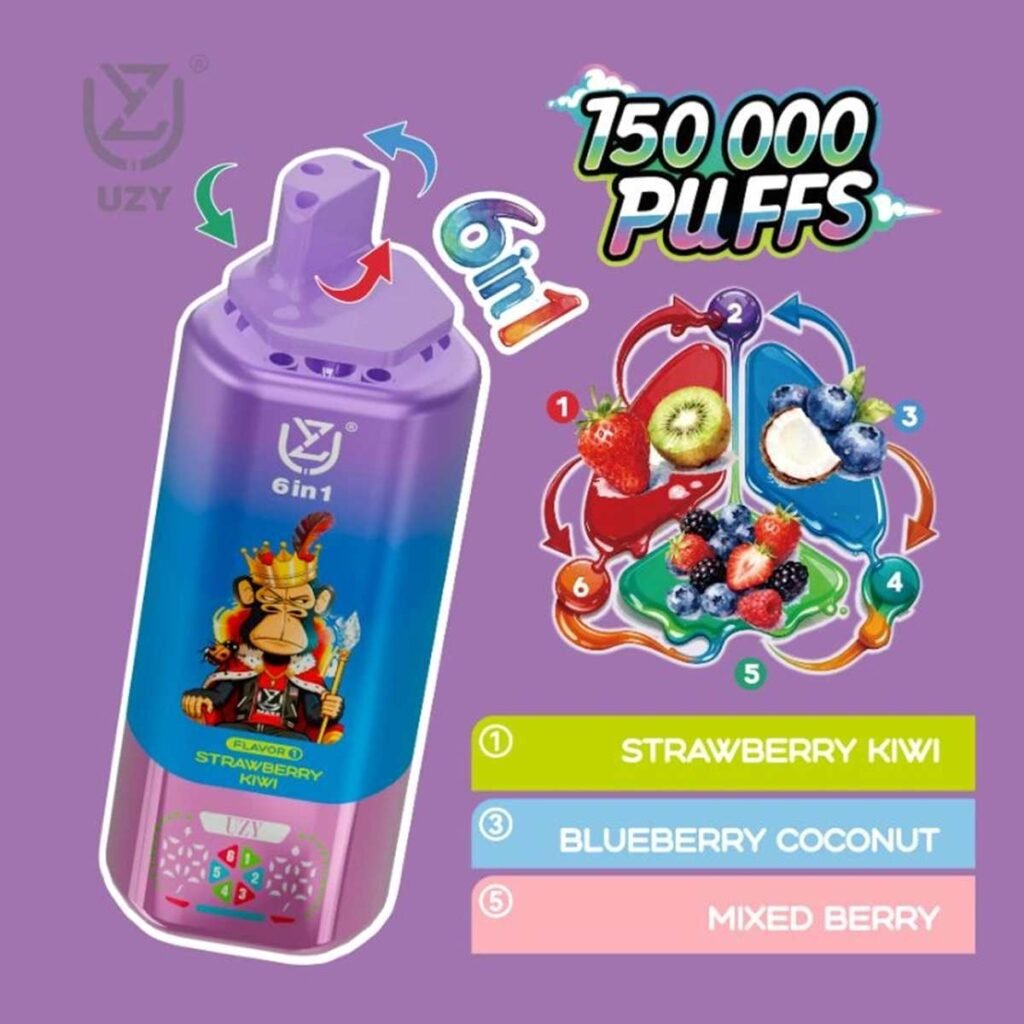 EU Warehouse 6in1 Flavor UZY 150K Puffs Disposable Vape