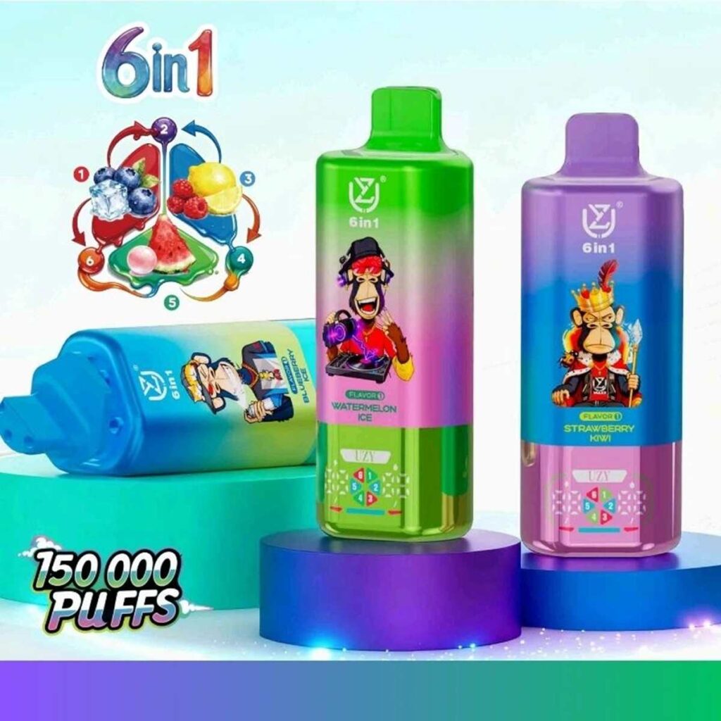 EU Warehouse 6in1 Flavor UZY 150K Puffs Disposable Vape