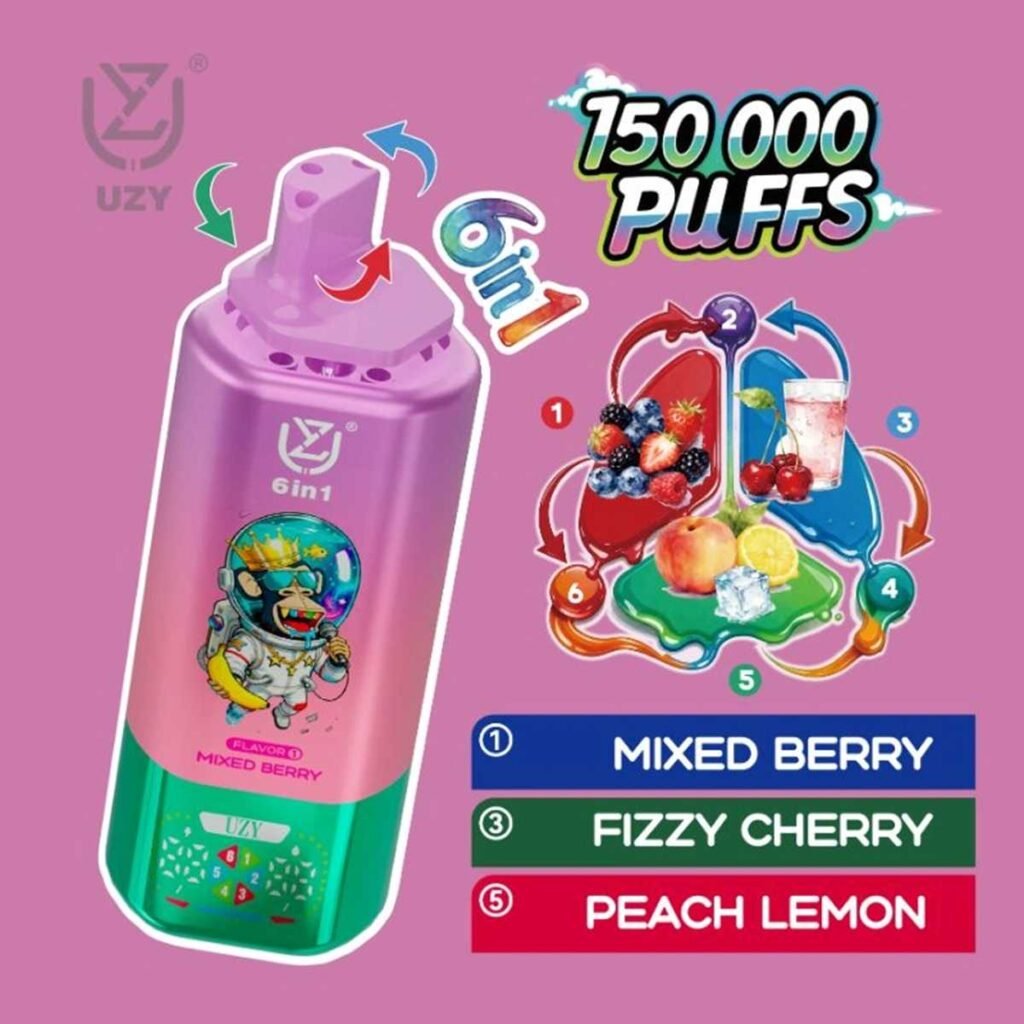 EU Warehouse 6in1 Flavor UZY 150K Puffs Disposable Vape