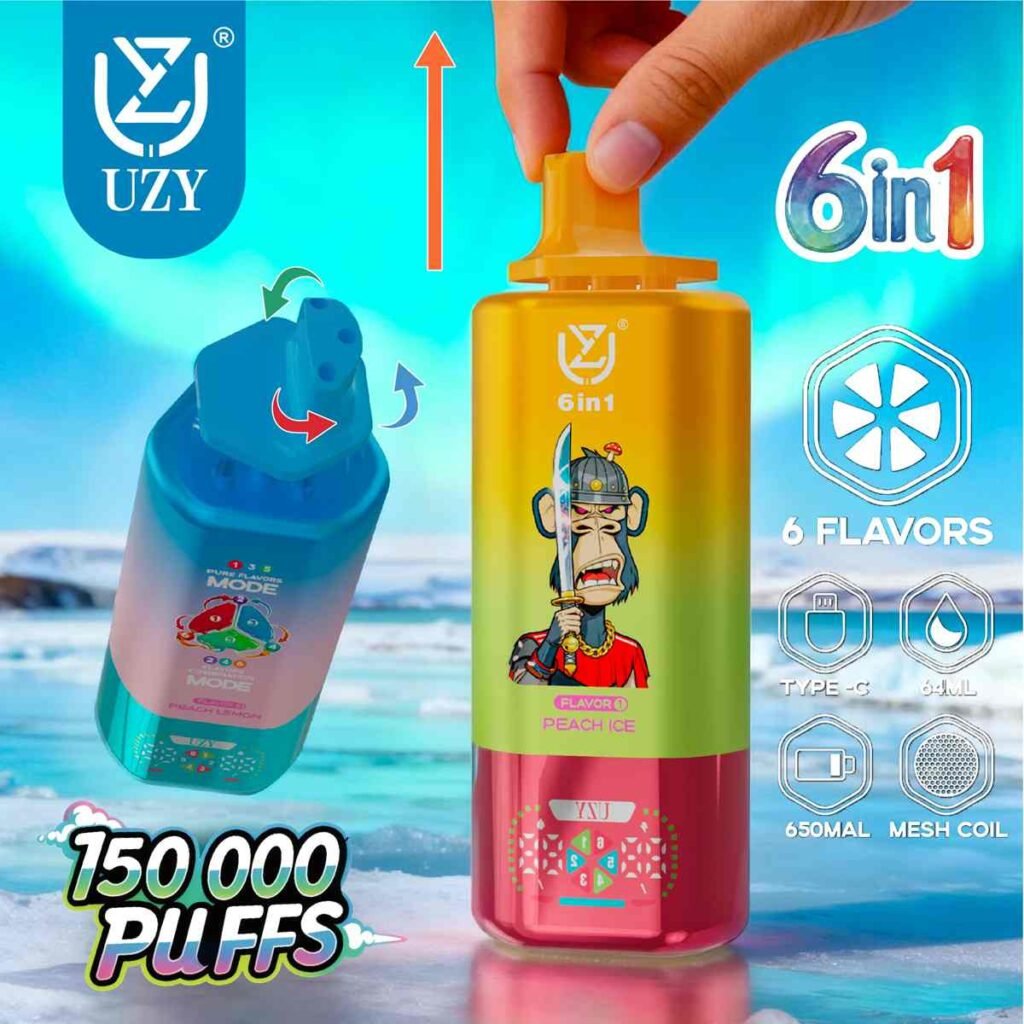EU Warehouse 6in1 Flavor UZY 150K Puffs Disposable Vape