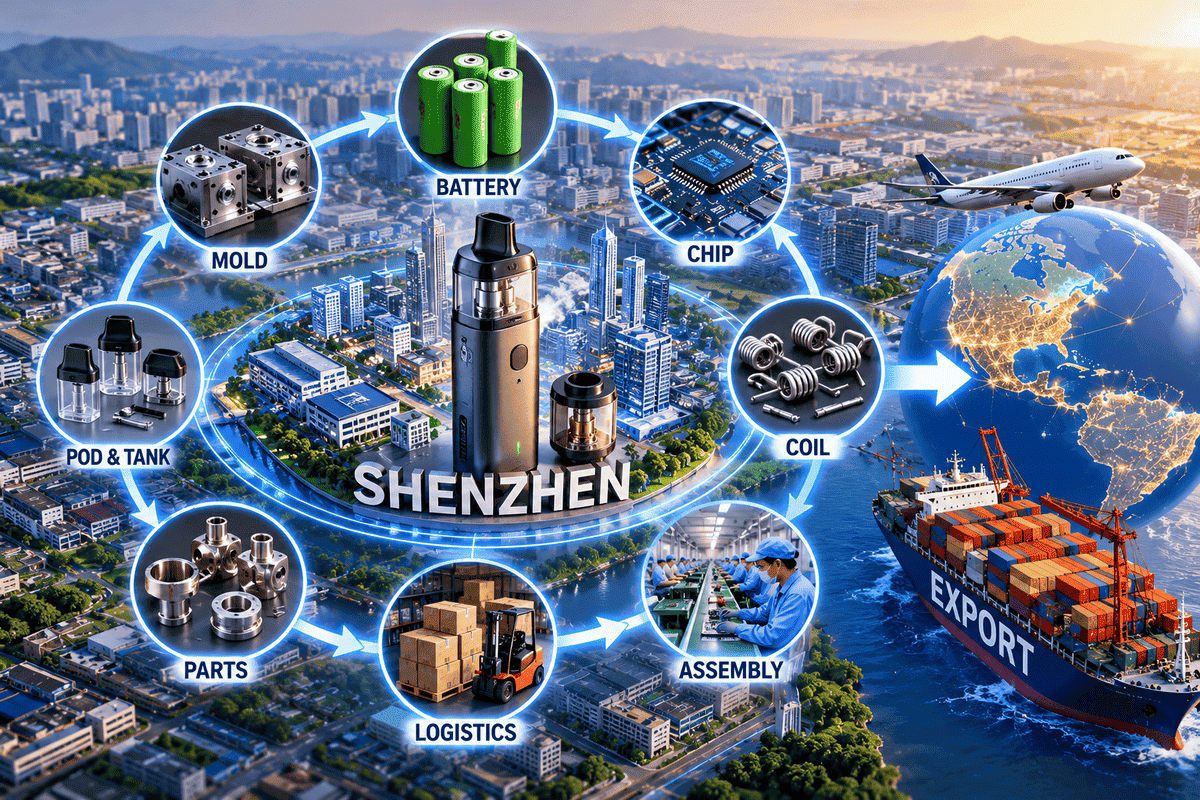 A complex network of supply chain lines