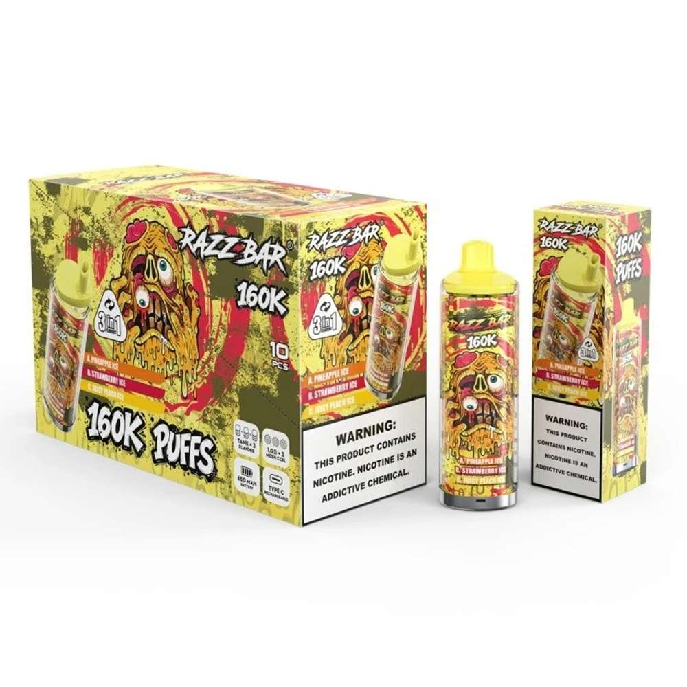 EU Warehouse 3in1 Flavor Razzbar 160K Puffs Disposable Vape