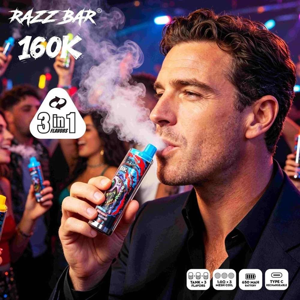 EU Warehouse 3in1 Flavor Razzbar 160K Puffs Disposable Vape