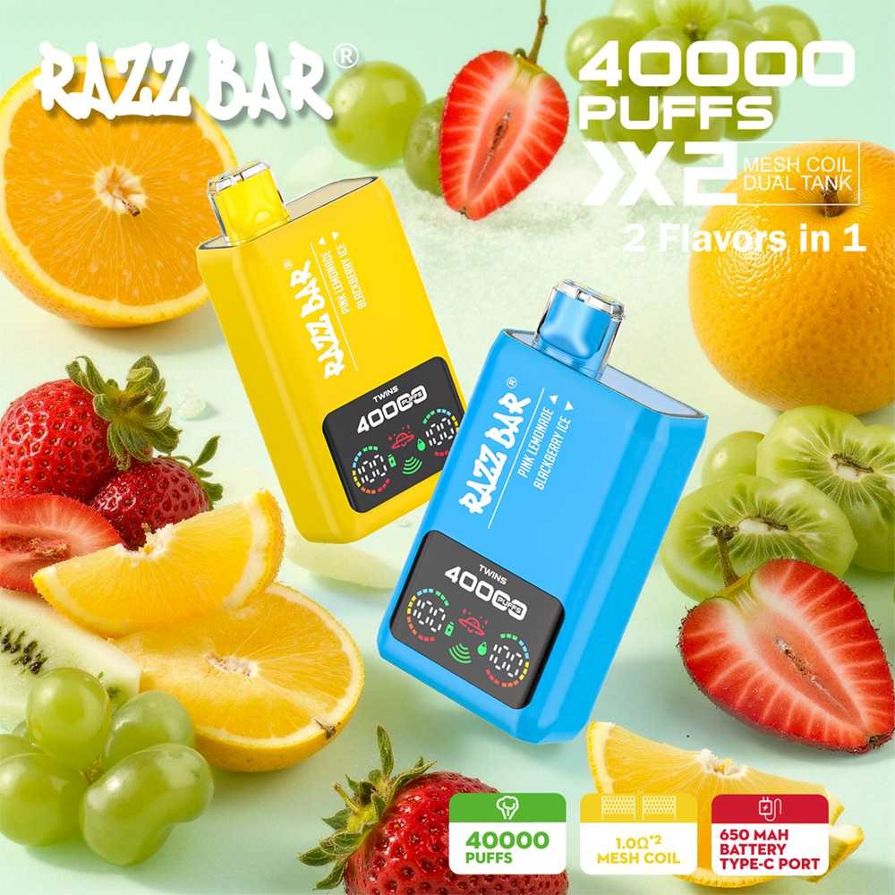 EU Warehouse Dual Flavors Razzbar 40K Puffs Disposable Vape