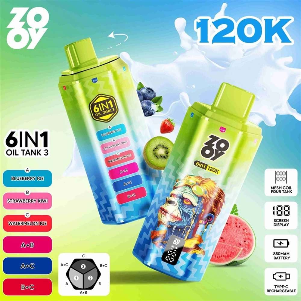 EU Warehouse 6in1 Flavor Zooy 120K Puffs Disposable Vape