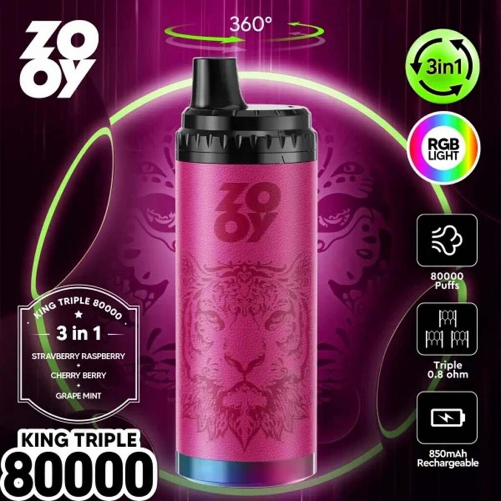 EU Warehouse 3in1 Flavor Zooy King Triple 80K Puffs Disposable Vape