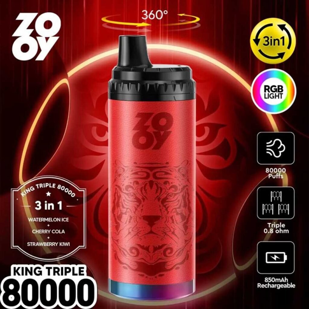 EU Warehouse 3in1 Flavor Zooy King Triple 80K Puffs Disposable Vape