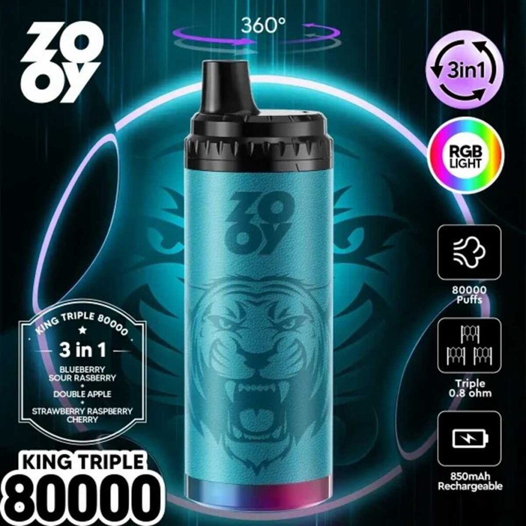 EU Warehouse 3in1 Flavor Zooy King Triple 80K Puffs Disposable Vape