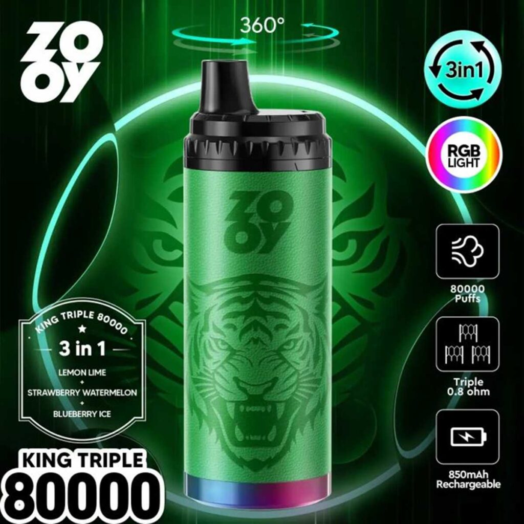 EU Warehouse 3in1 Flavor Zooy King Triple 80K Puffs Disposable Vape