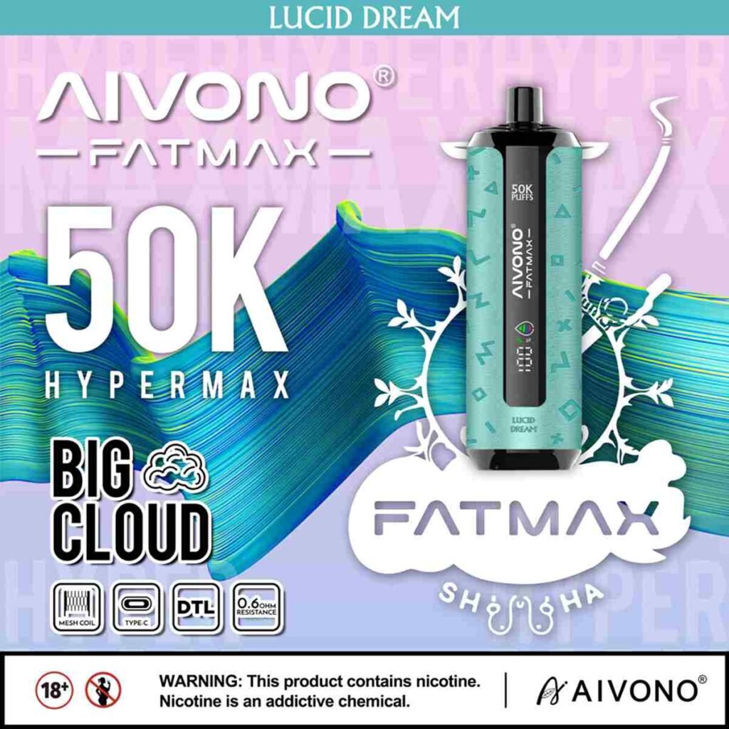 Aivono Fatmax 50000 Puffs Disposable Vape Shisha Hookah EU Warehouse