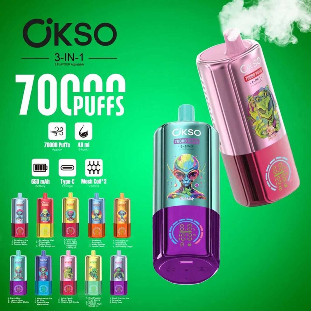3in1 Flavors OKSO 70K Puffs Disposable Vape EU Warehouse
