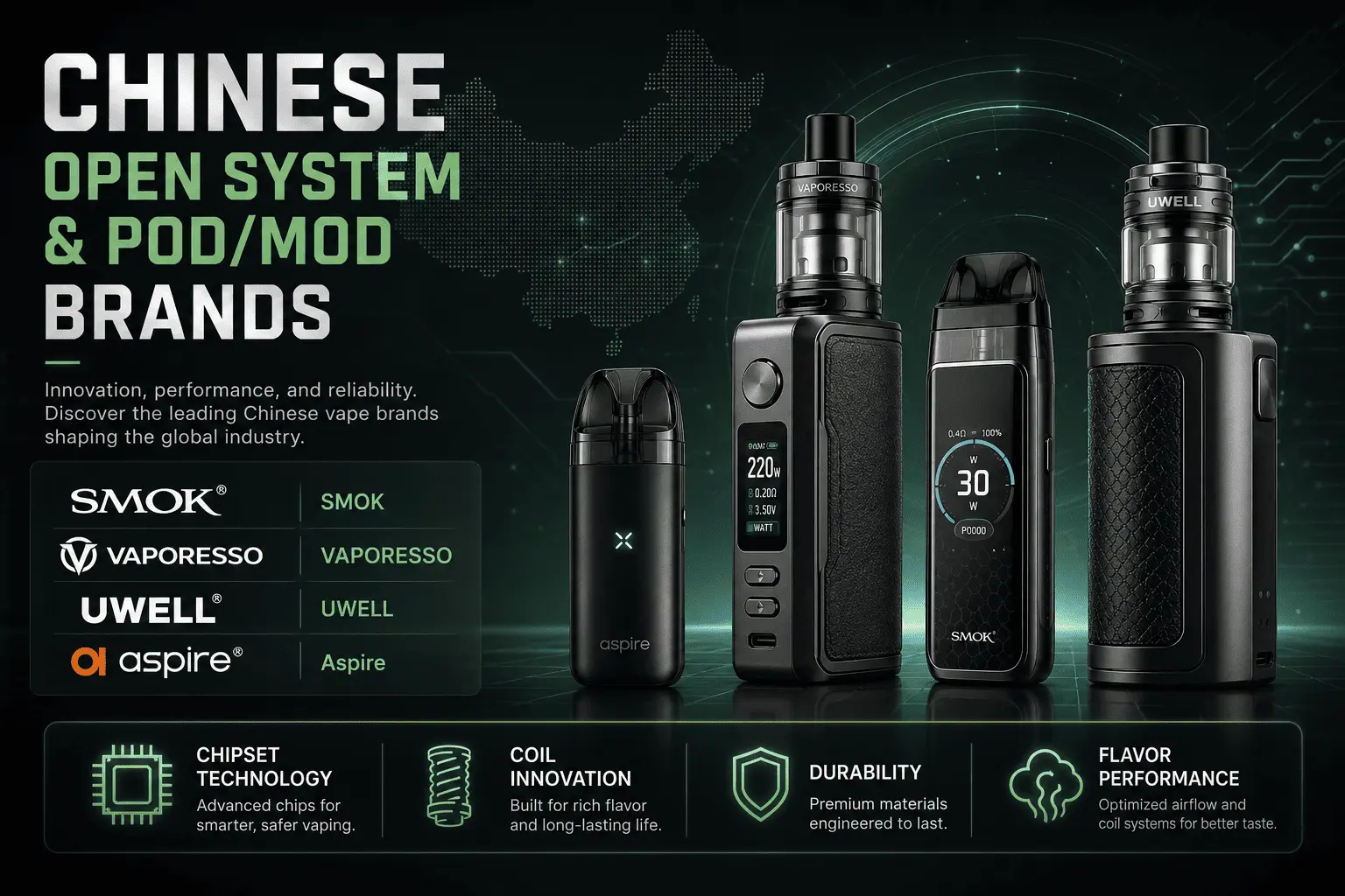 Chinese pod and mod vape brands