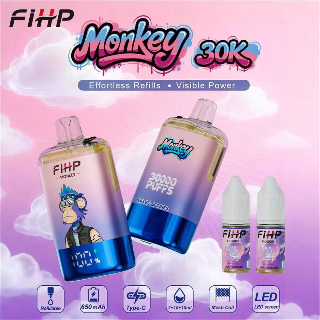 Fihp Monkey 30000 Puffs Refillable Vape EU Warehouse