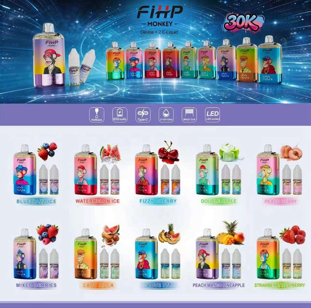 Fihp Monkey 30000 Puffs Refillable Vape EU Warehouse