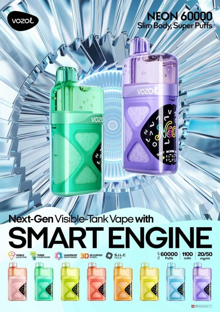 Vozol Neon 60K Puffs Disposable Vape EU Warehouse