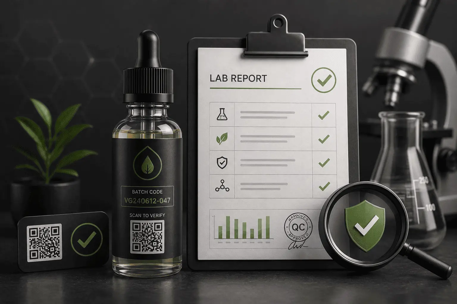 vape juice batch number and lab report